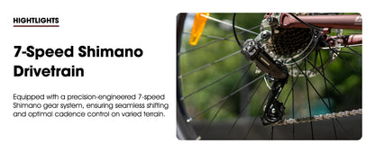 Hiland 700C Men's and Women's Road Bike, Lightweight Aluminum Frame, 7-Speed Dual Disc Brake Racing, 28-Inch Commuter Road Bike