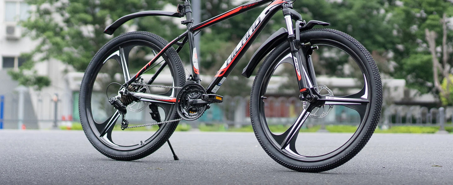 HILAND Mountain Bike, 3 Spokes, 18 Speeds Drivetrain, Aluminum Frame 26 Inch Wheels, Disc-Brake Bike for Men Women Men's MTB