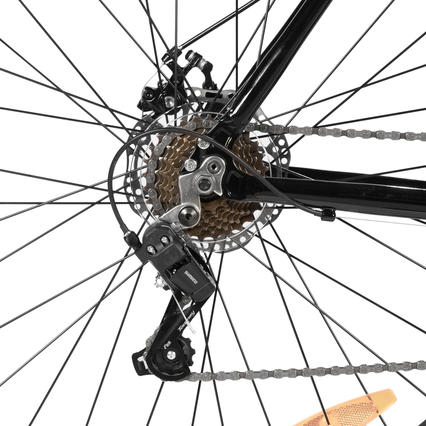 HILAND Cityrad 700C Herren Damen Student Aluminiumlegierung Pendler Stadtfahrrad, 7-Gang, mit Schutzblechen, Gepäckträger