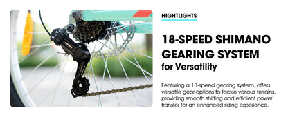 HILAND 26 27.5Inch Mountain Bike for Women Girl, 21 Speed with Suspension Fork, Aluminum Frame MTB, Adult Ladies Bike