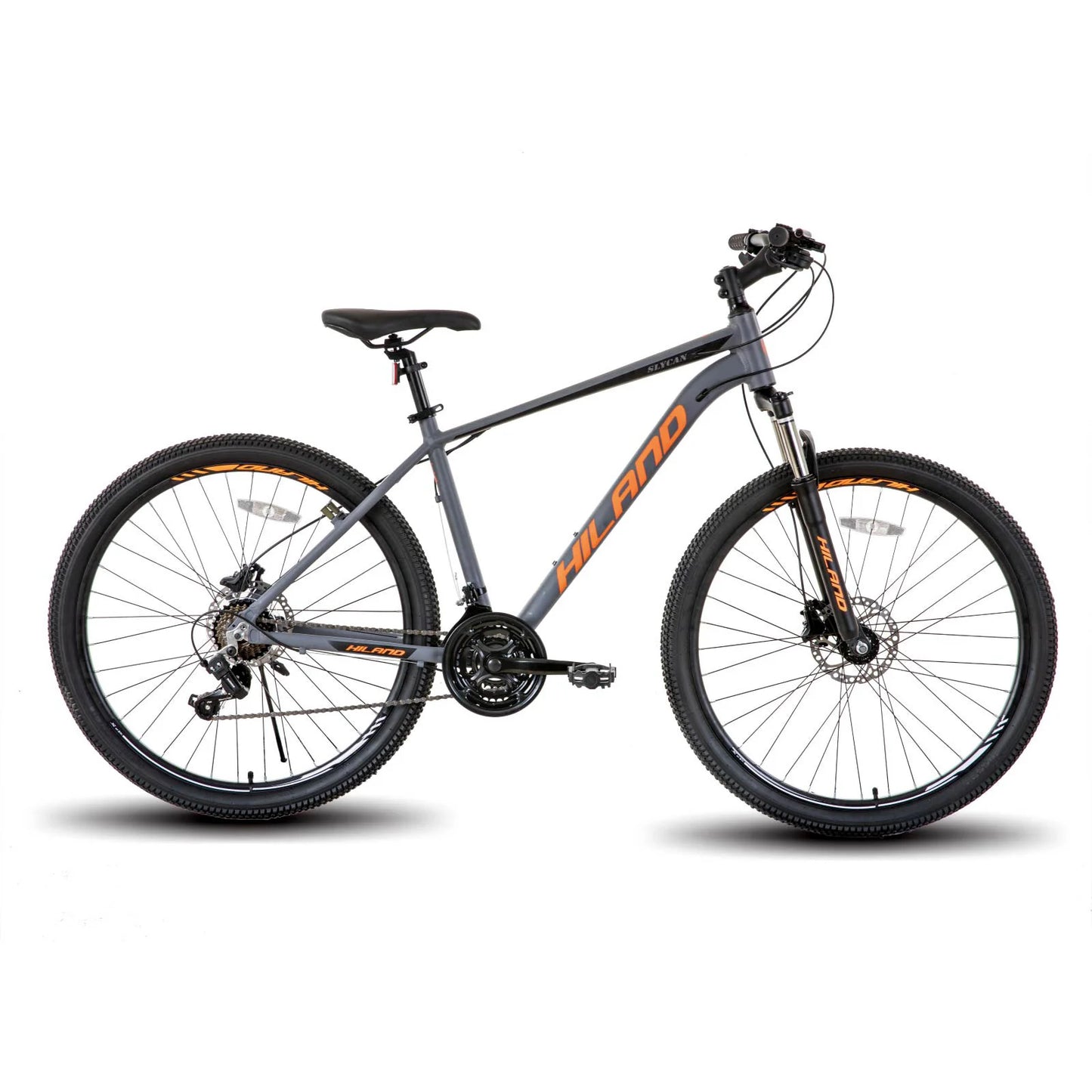 Hiland Aluminum Mountain Bike 21 Speeds, Hydraulic Disc-Brakes, Lock-Out Suspension Fork, 27.5 inch Wheel, Bike for Men Mens