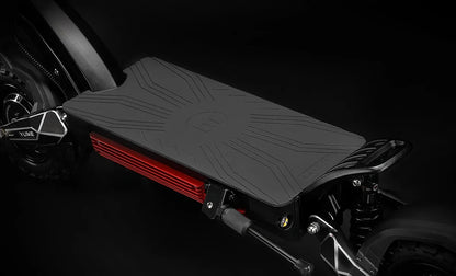 Dual 3000W motors deliver a staggering 6000W peak output, propelling the scooter to a top speed of 85 km/h