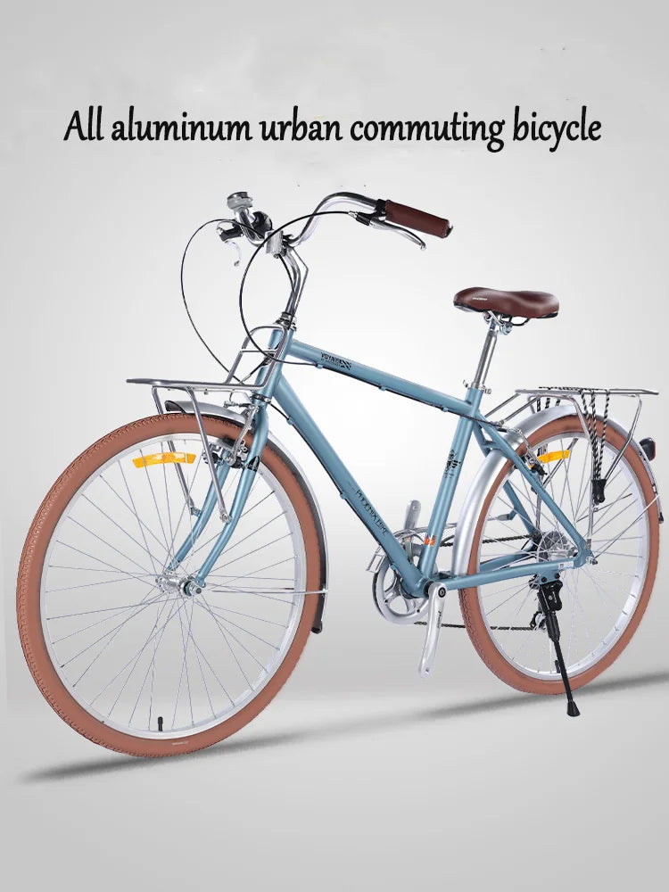 Bicycle with Variable Speed for Men and Women, Urban Commuting Bike, Cycling Bike, 7-Speed, Retro Style, 26 in