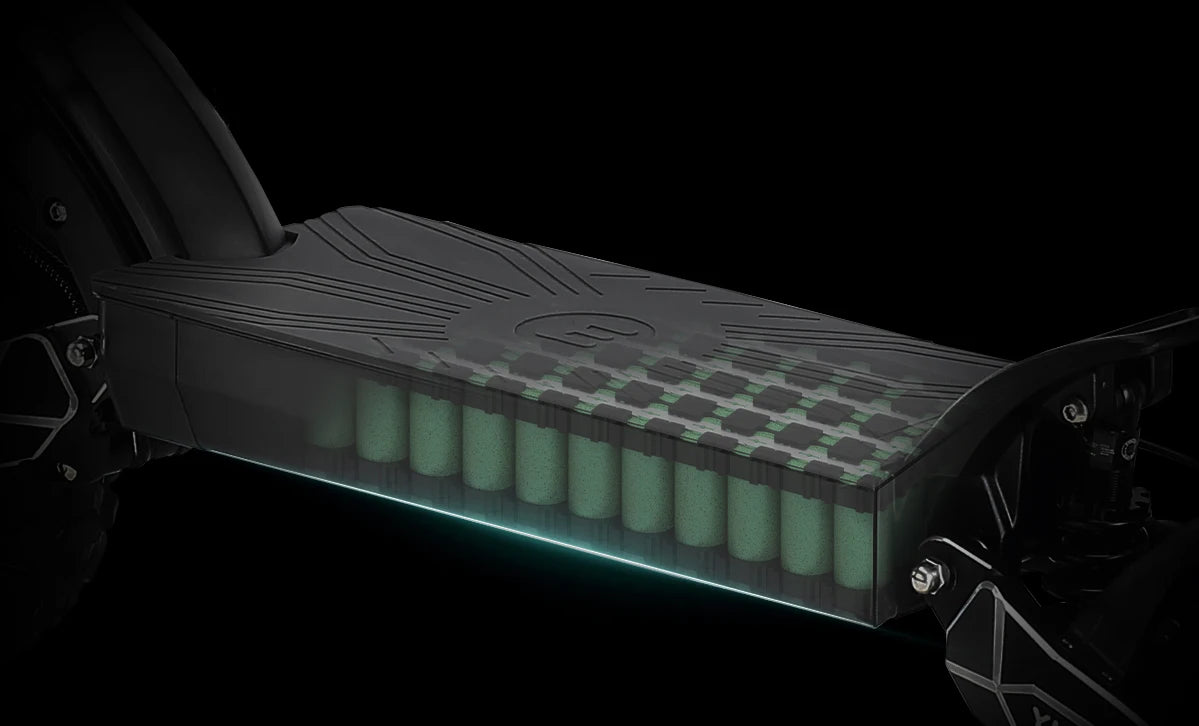 Dual 3000W motors deliver a staggering 6000W peak output, propelling the scooter to a top speed of 85 km/h