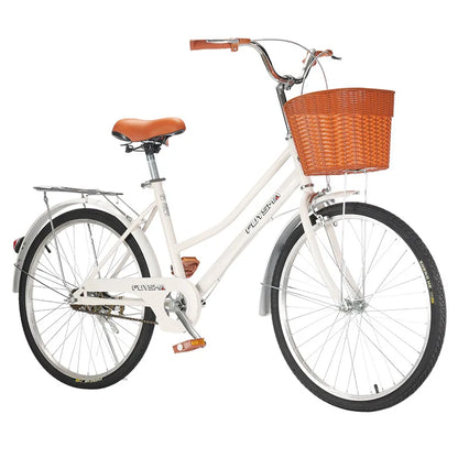 Cooya Adult Bike Women's Commuter Bike 26inch Lightweight Retro College Student Campus Bike Commuting Bike Inflatable Black Tire