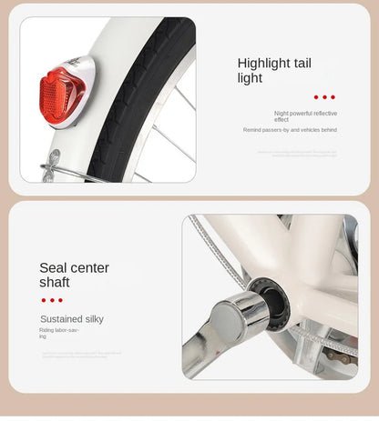 Cooya Adult Bike Women's Commuter Bike 26inch Lightweight Retro College Student Campus Bike Commuting Bike Inflatable Black Tire