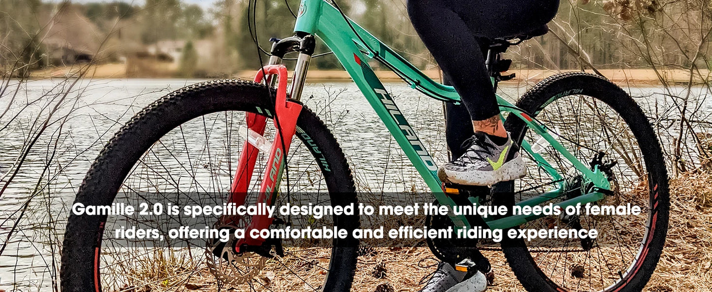 HILAND 26 27.5Inch Mountain Bike for Women Girl, 21 Speed with Suspension Fork, Aluminum Frame MTB, Adult Ladies Bike