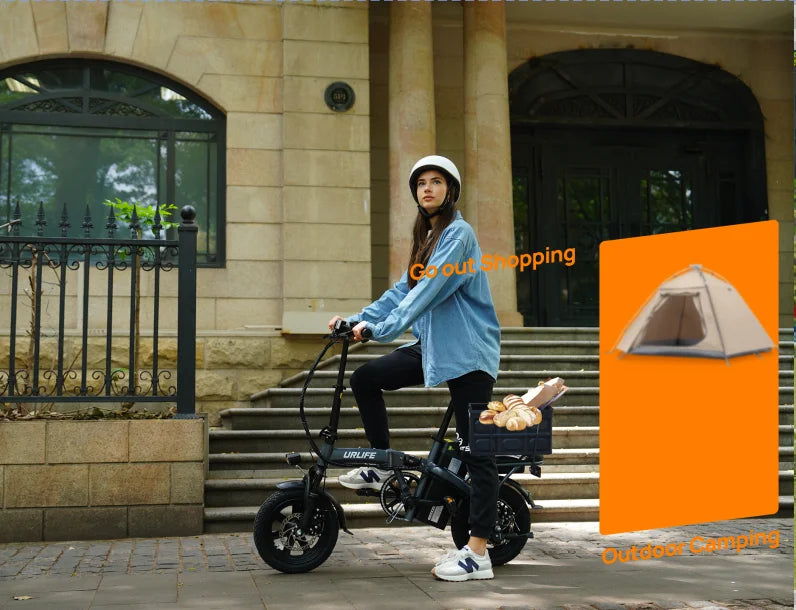 Folding E-bike 350W Brushless Motor 48V7.8AH Lithium Battery Electric Bicycle High Carbon Steel Frame 14 Inch Tire Electric Bike