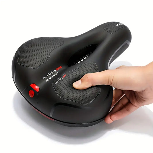 Comfortable Bicycle Seat Cushion - Wide, Double Shock Absorption